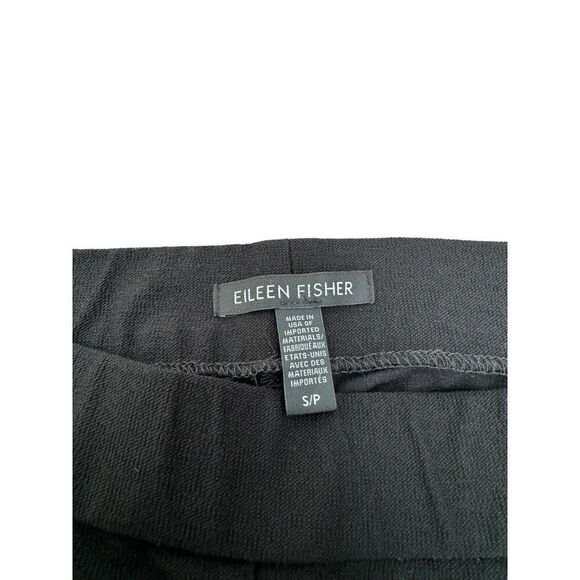 Eileen Fisher Women Pants Sz Small Black Pull on Stretch Viscose Nylon USA - Picture 2 of 10